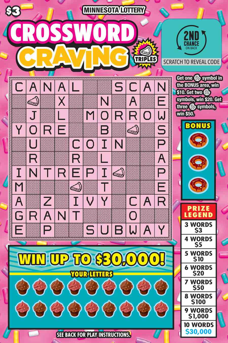 Crossword Craving scratchcard - game number #1944 - front