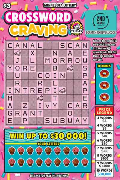Crossword Craving scratchcard - game number #1944 - front