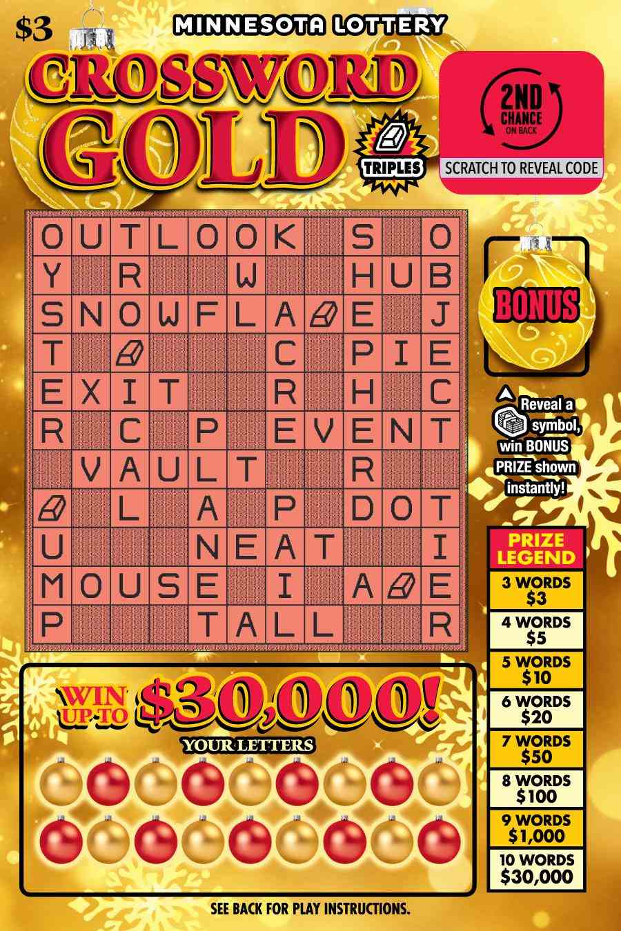Crossword Gold scratchcard - game number #2110 - front