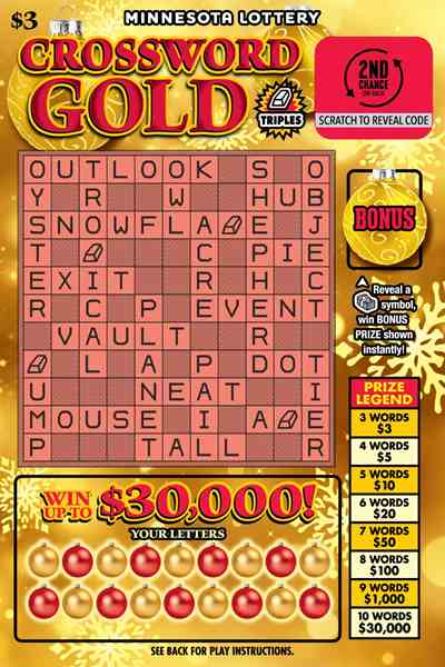 Crossword Gold scratchcard - game number #2110 - front