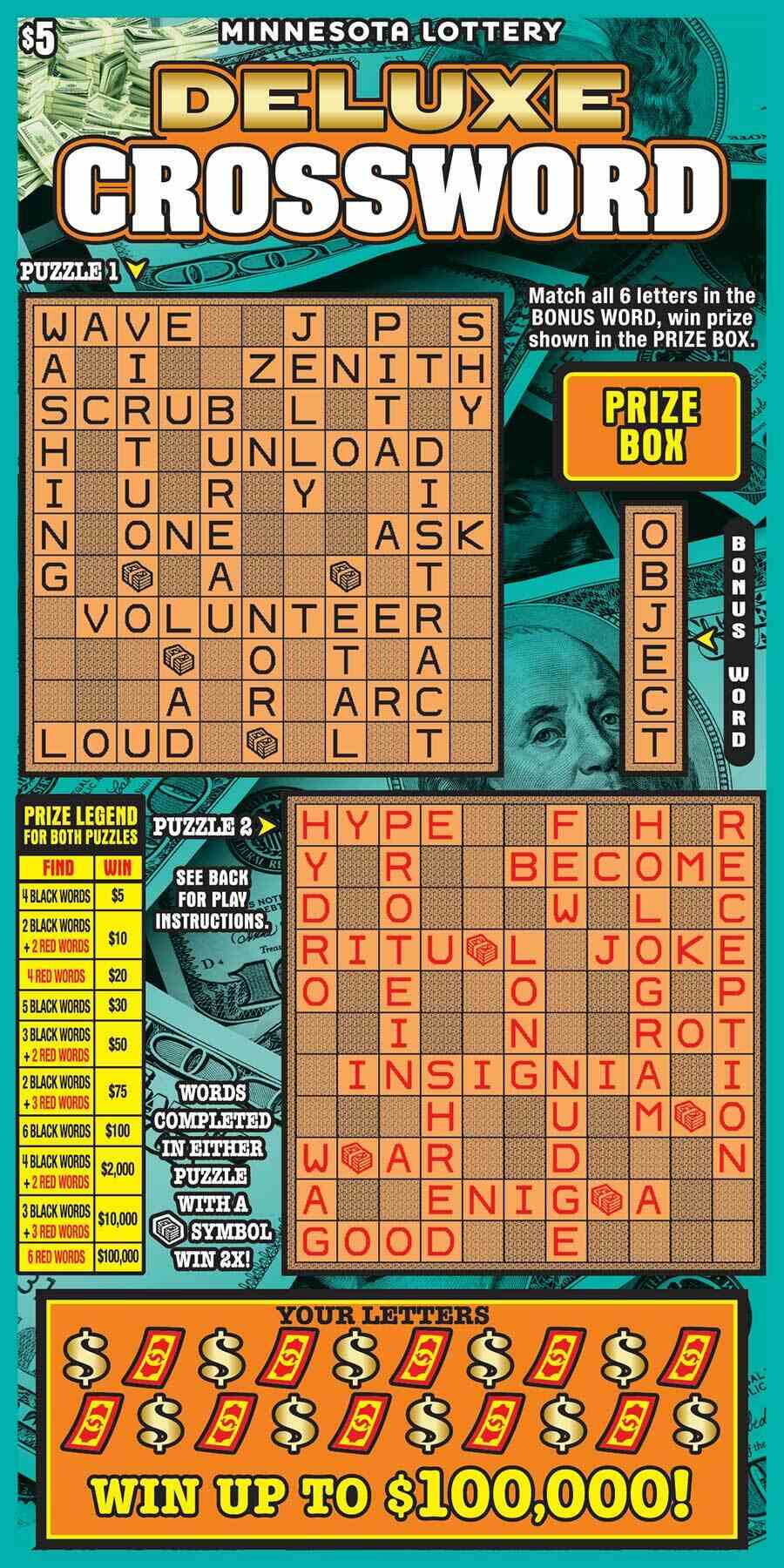 Deluxe Crossword scratchcard - game number #2032 - front