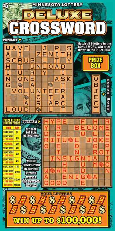 Deluxe Crossword scratchcard - game number #2032 - front
