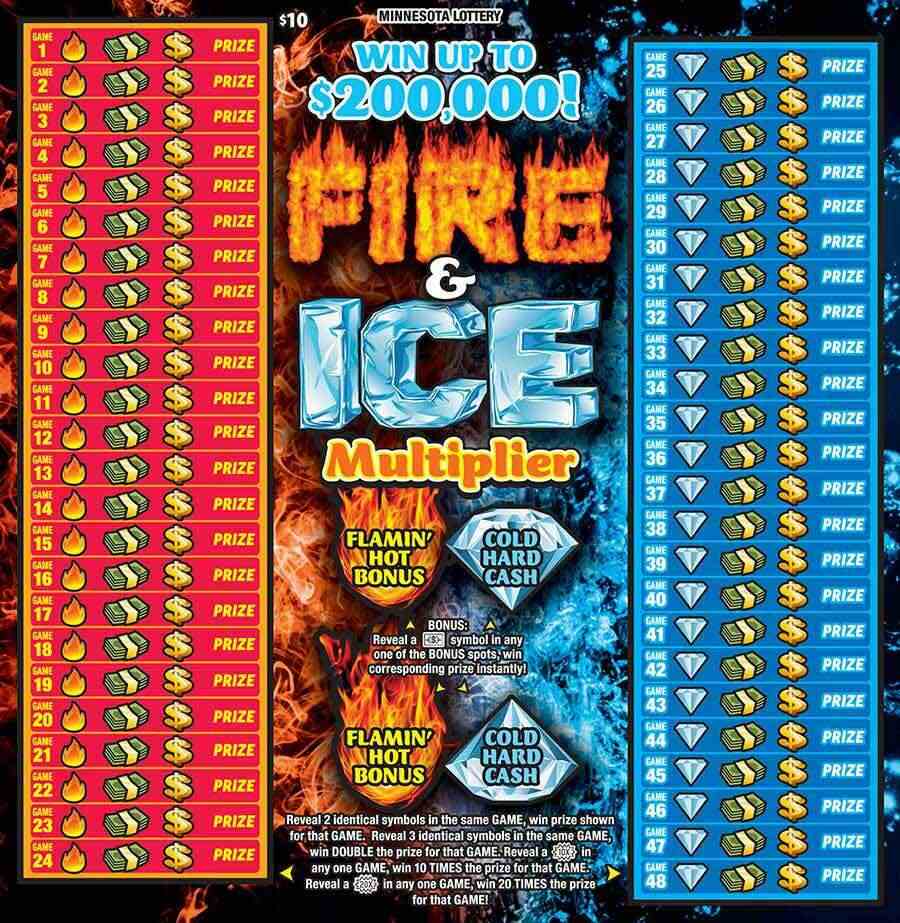 Fire & Ice Multiplier scratchcard - game number #1959 - front