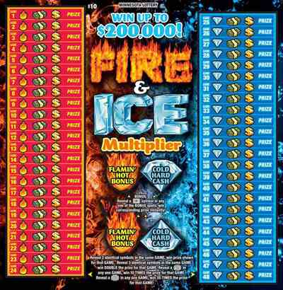 Fire & Ice Multiplier scratchcard - game number #1959 - front