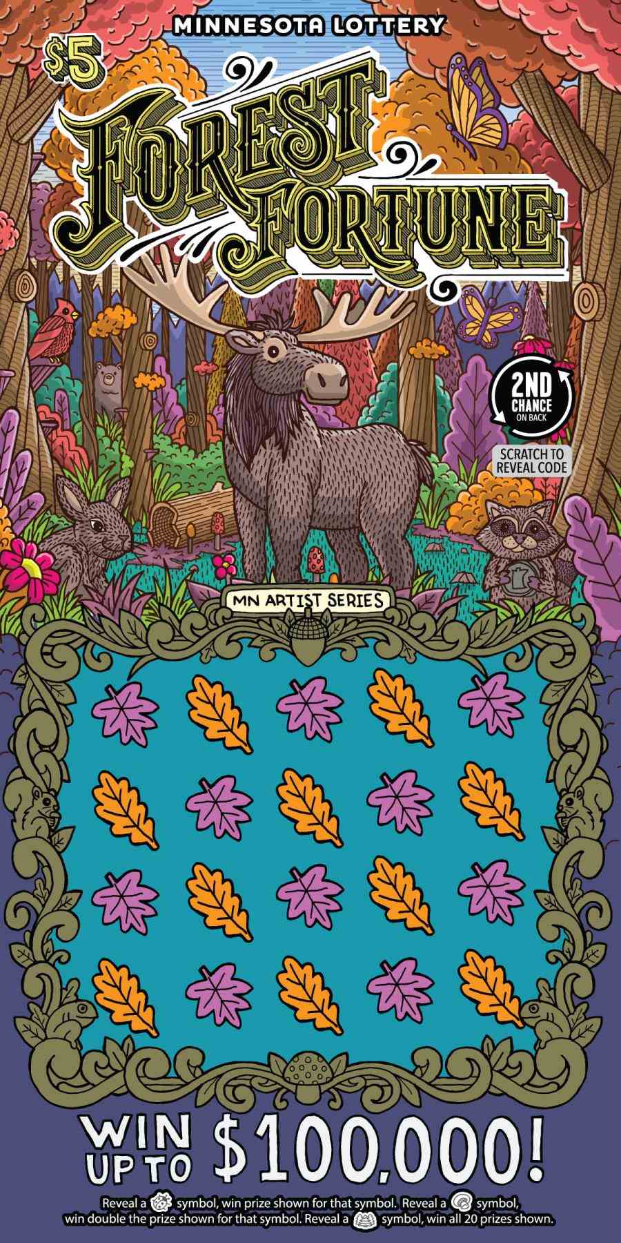Forest Fortune scratchcard - game number #2086 - front