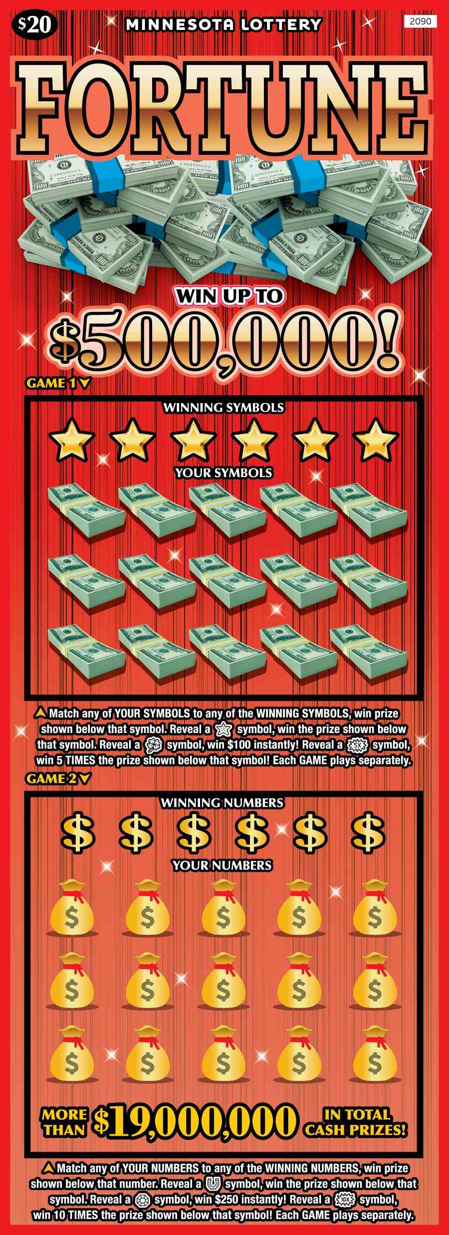 Fortune scratchcard - game number #2090 - front