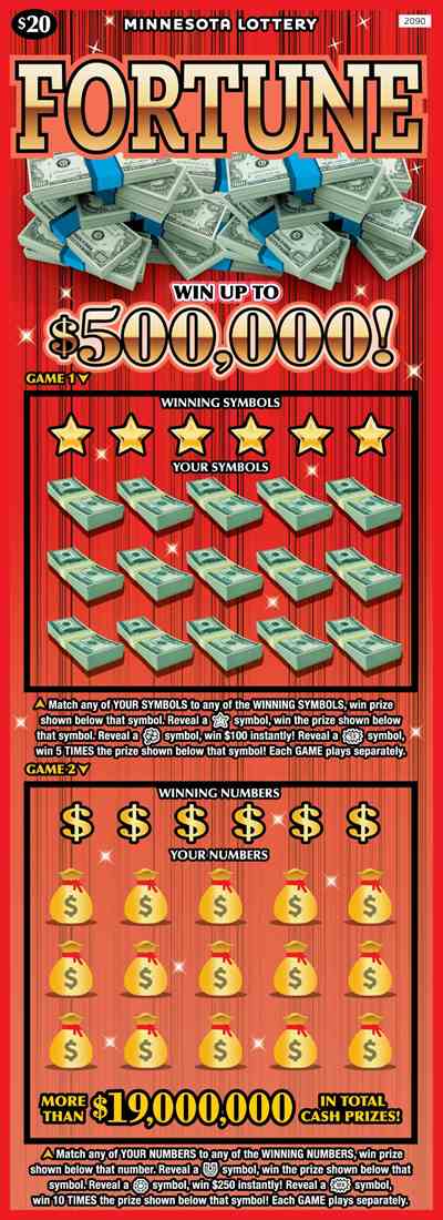 Fortune scratchcard - game number #2090 - front