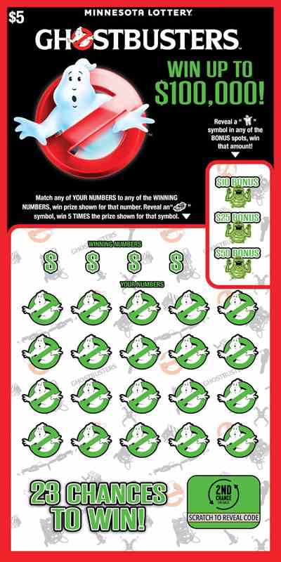 Ghostbusters scratchcard - game number #2100 - front