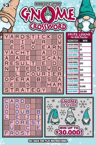Gnome Crossword scratchcard - game number #1979 - front