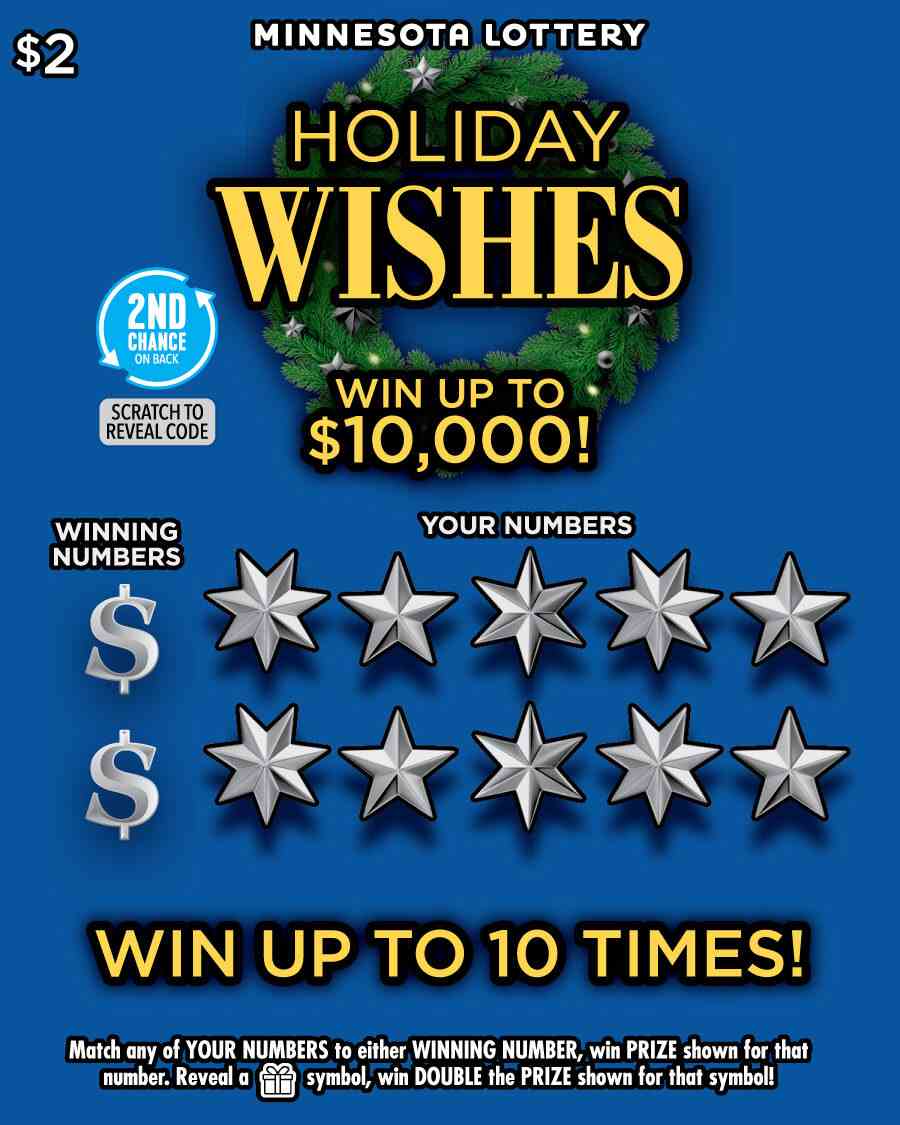 Holiday Wishes scratchcard - game number #2064 - front