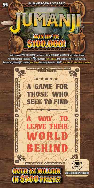 Jumanji scratchcard - game number #2094 - front