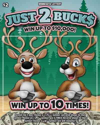 Just 2 Buck$ scratchcard - game number #1998 - front
