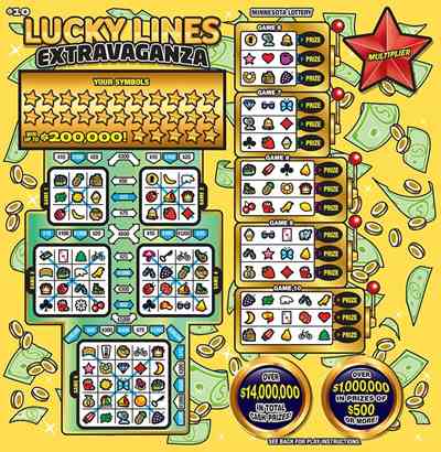 Lucky Lines Extravaganza scratchcard - game number #1921 - front