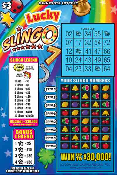 Lucky Slingo scratchcard - game number #2057 - front
