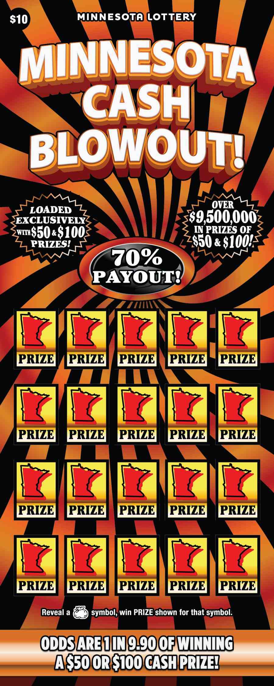 Minnesota Cash Blowout scratchcard - game number #2088 - front