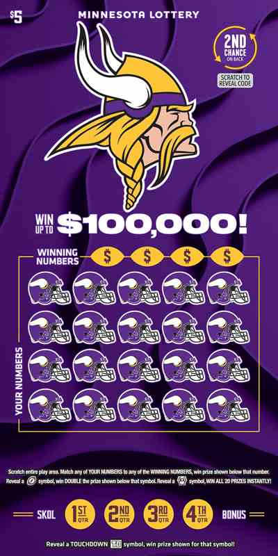 Minnesota Vikings scratchcard - game number #1962 - front