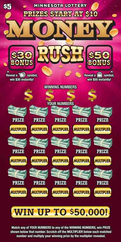Money Rush scratchcard - game number #2039 - front