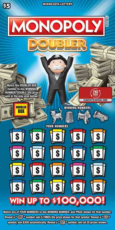 Monopoly Doubler scratchcard - game number #1934 - front