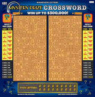 Mystery Prize Crossword scratchcard - game number #2115 - front