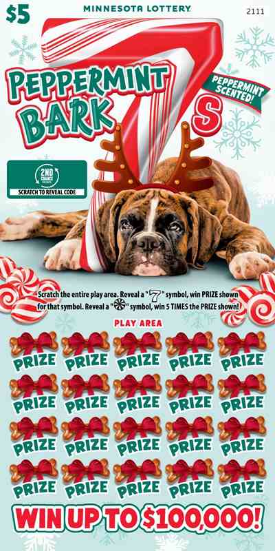 Peppermint Bark 7S scratchcard - game number #2111 - front