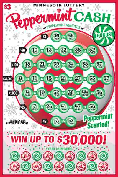 Peppermint Cash scratchcard - game number #2021 - front