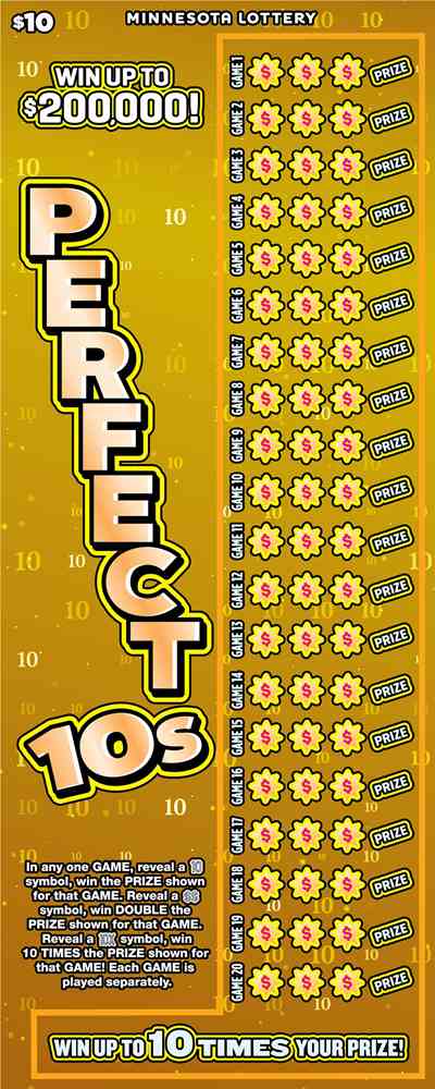 Perfect 10S scratchcard - game number #2096 - front