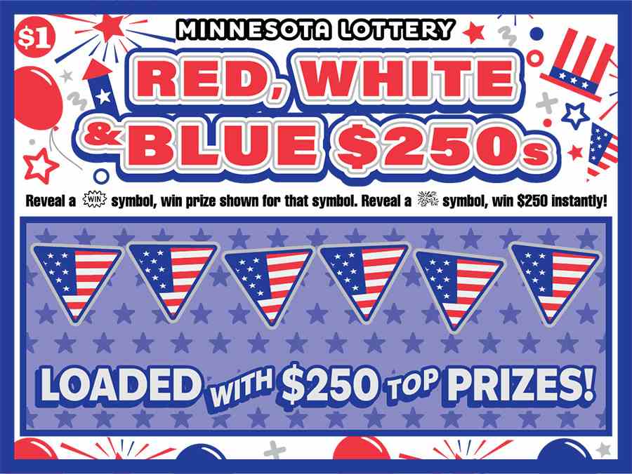 Red, White & Blue $250S scratchcard - game number #2093 - front