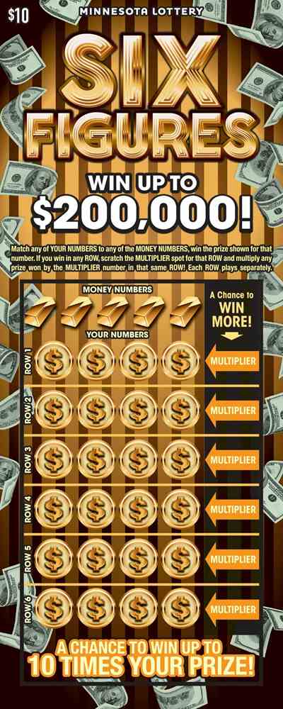 Six Figures scratchcard - game number #2040 - front