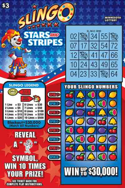 Slingo® Stars & Stripes scratchcard - game number #2007 - front