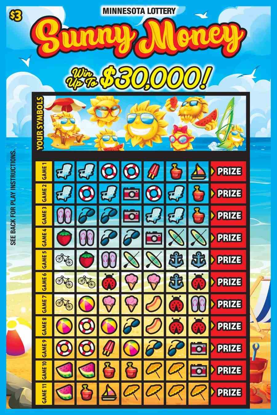 Sunny Money scratchcard - game number #1907 - front