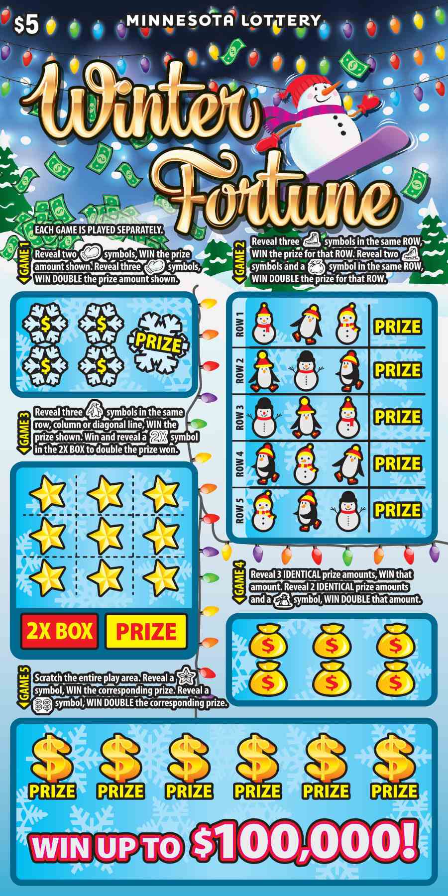 Winter Fortune scratchcard - game number #2026 - front