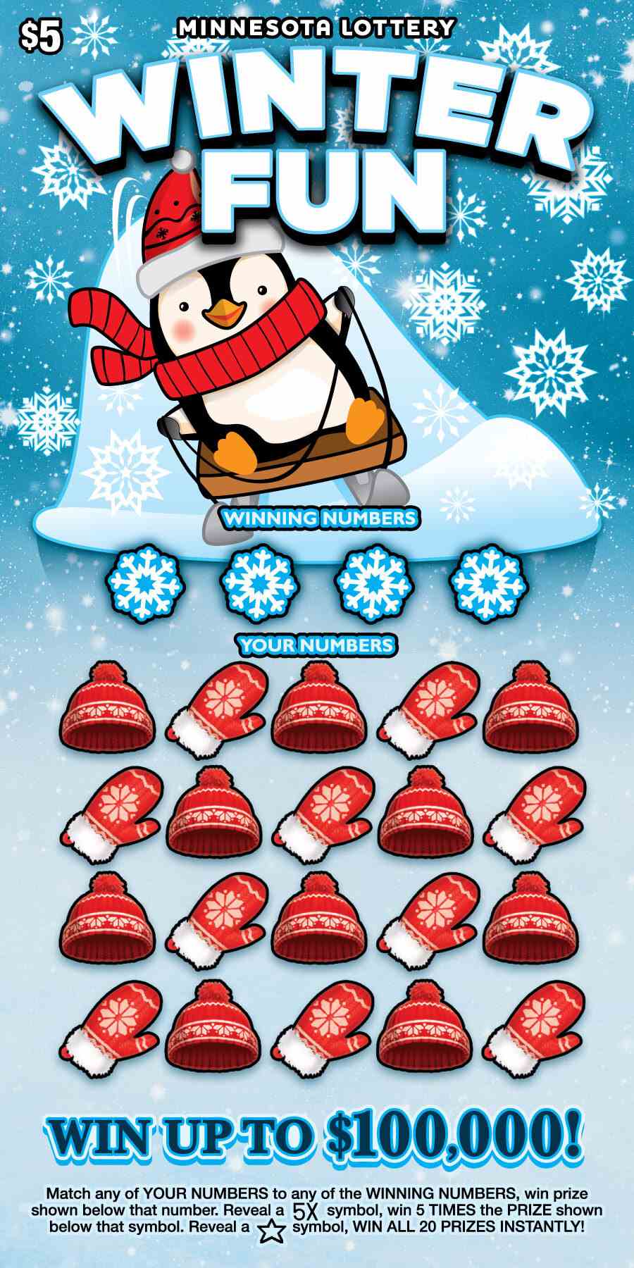 Winter Fun scratchcard - game number #2069 - front