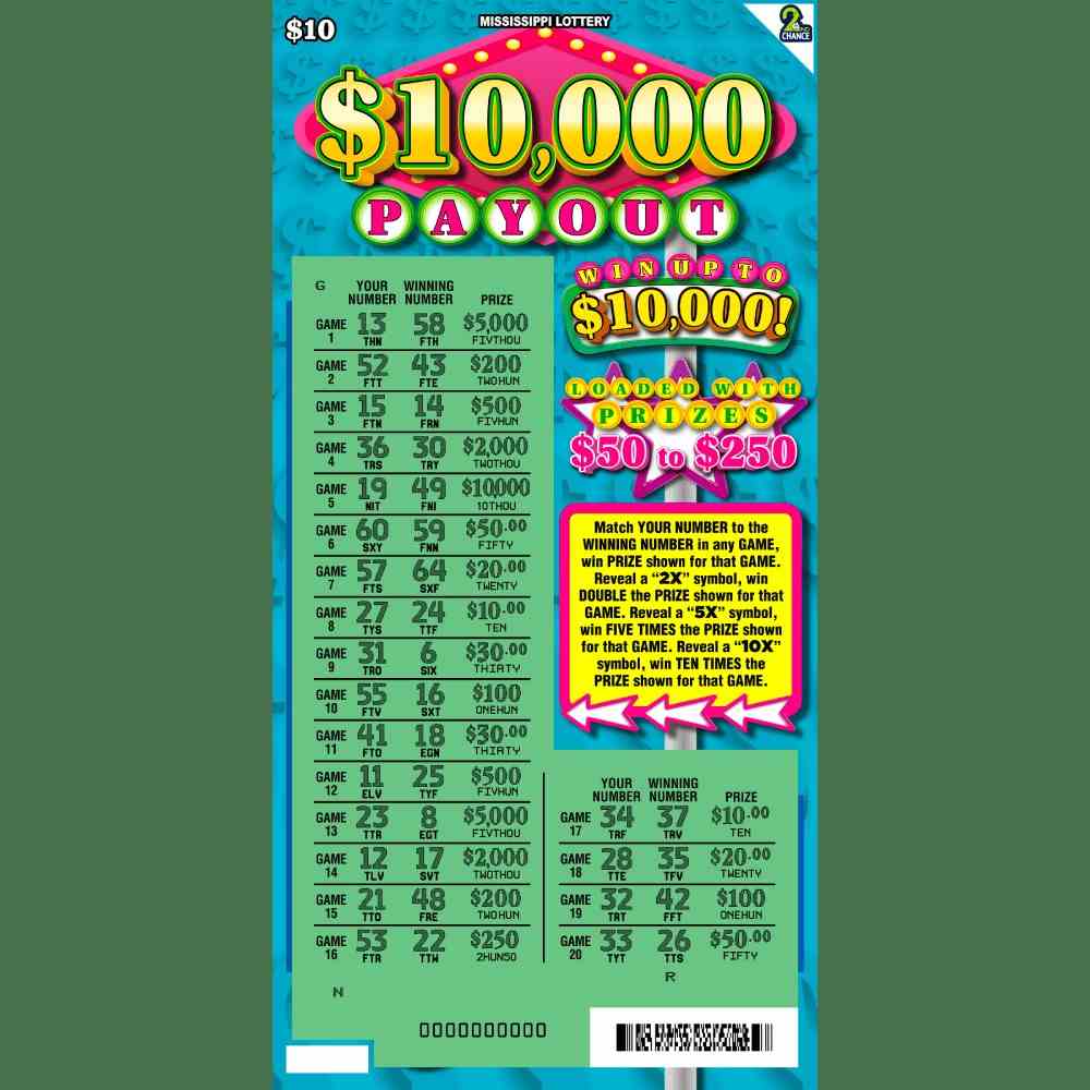 10000 Payout scratchcard - game number #116 - front-scratched