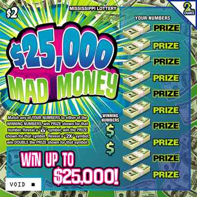 25000 Mad Money scratchcard - game number #211 - front