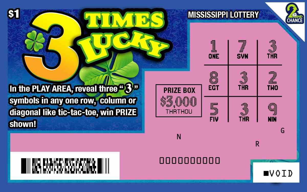 3 Times Lucky 3 scratchcard - game number #162 - front-scratched
