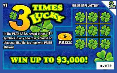 3 Times Lucky 3 scratchcard - game number #162 - front