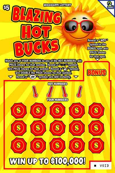Blazing Hot Bucks scratchcard - game number #206 - front
