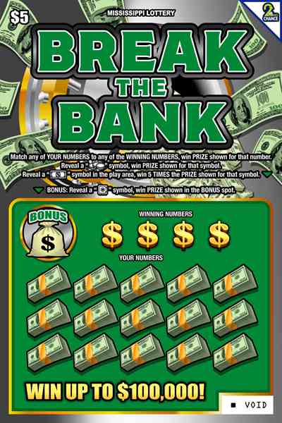 Break The Bank 2 scratchcard - game number #217 - front