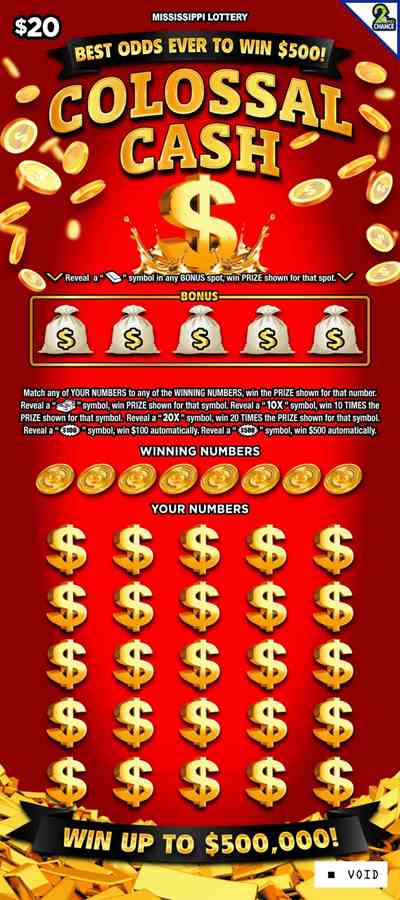 Colossal Cash scratchcard - game number #196 - front