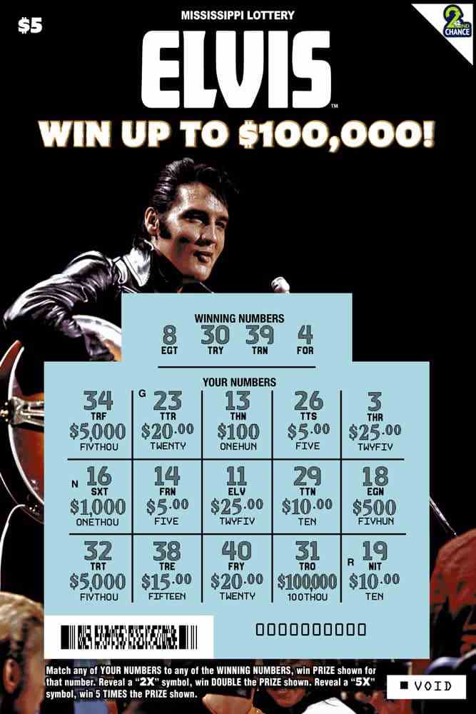 Elvis scratchcard - game number #65 - front-scratched