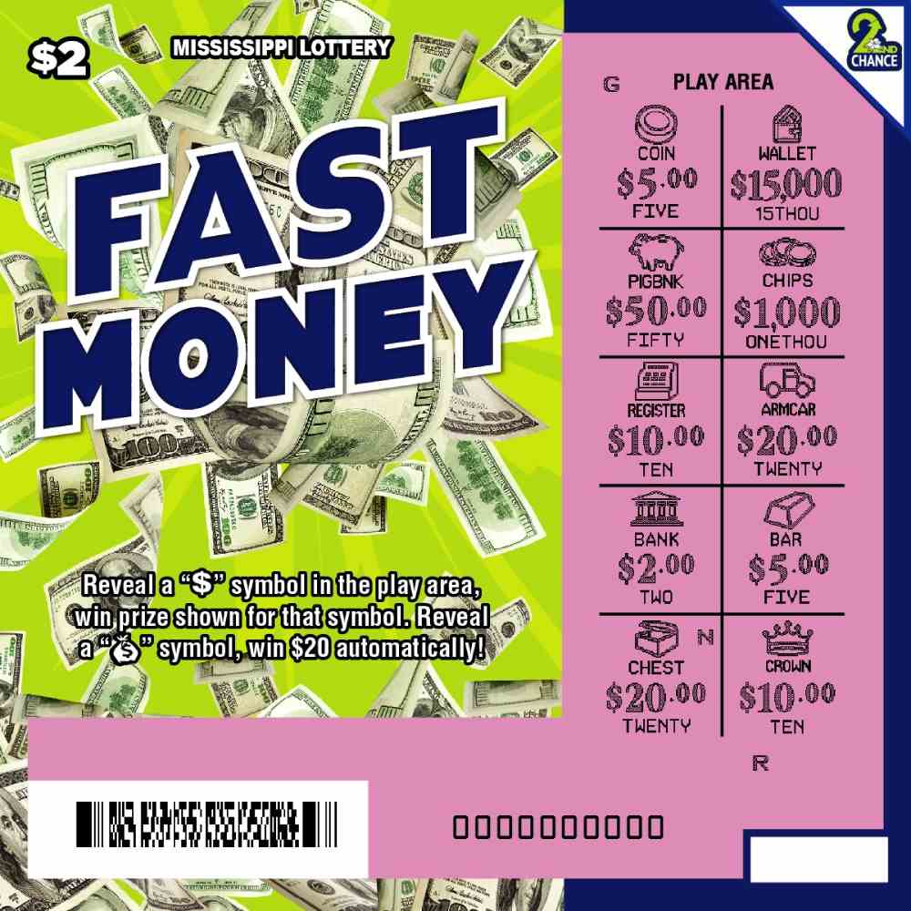 Fast Money scratchcard - game number #109 - front-scratched
