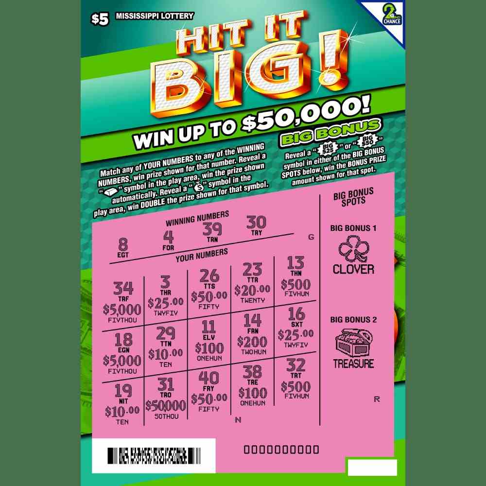 Hit It Big scratchcard - game number #115 - front-scratched