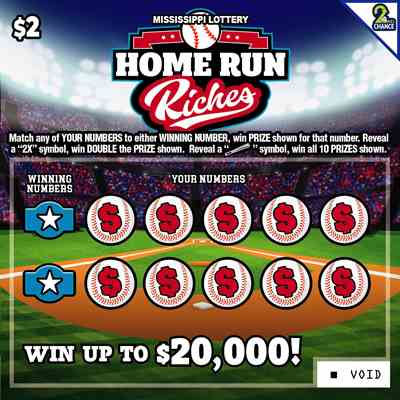Home Run Riches scratchcard - game number #166 - front