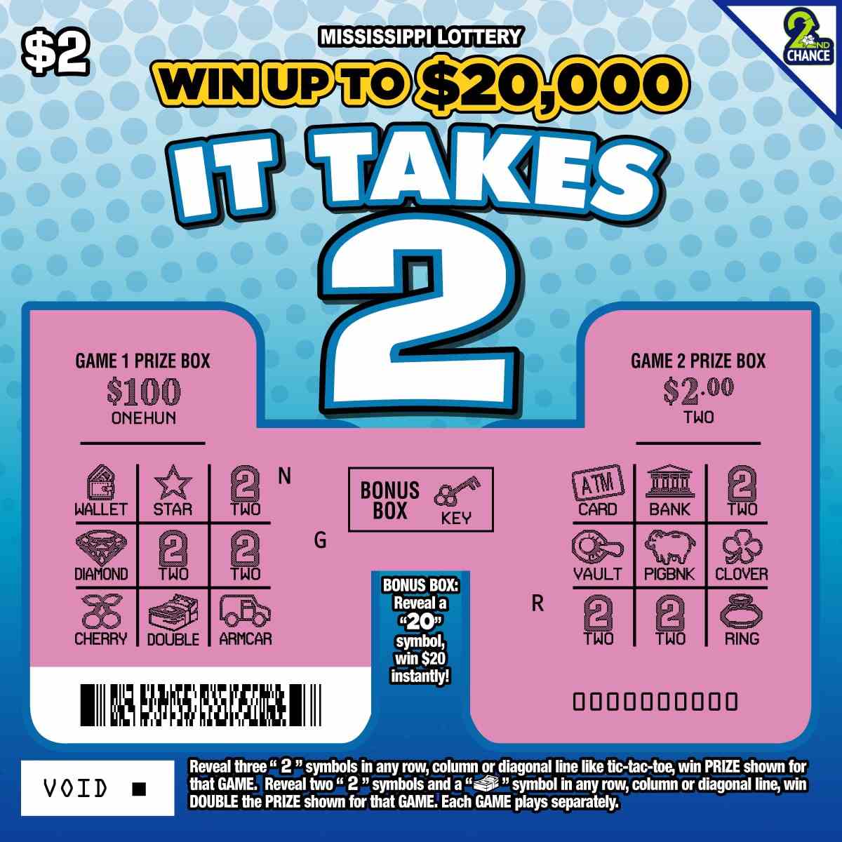 It Takes 2 scratchcard - game number #175 - front-scratched