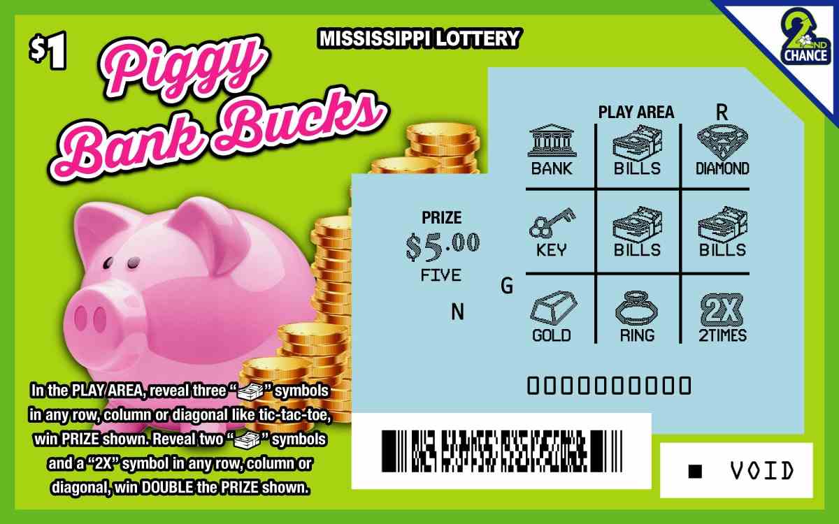 Piggy Bank Bucks scratchcard - game number #201 - front-scratched