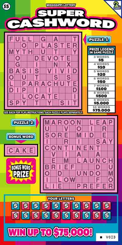 Super Cashword scratchcard - game number #191 - front