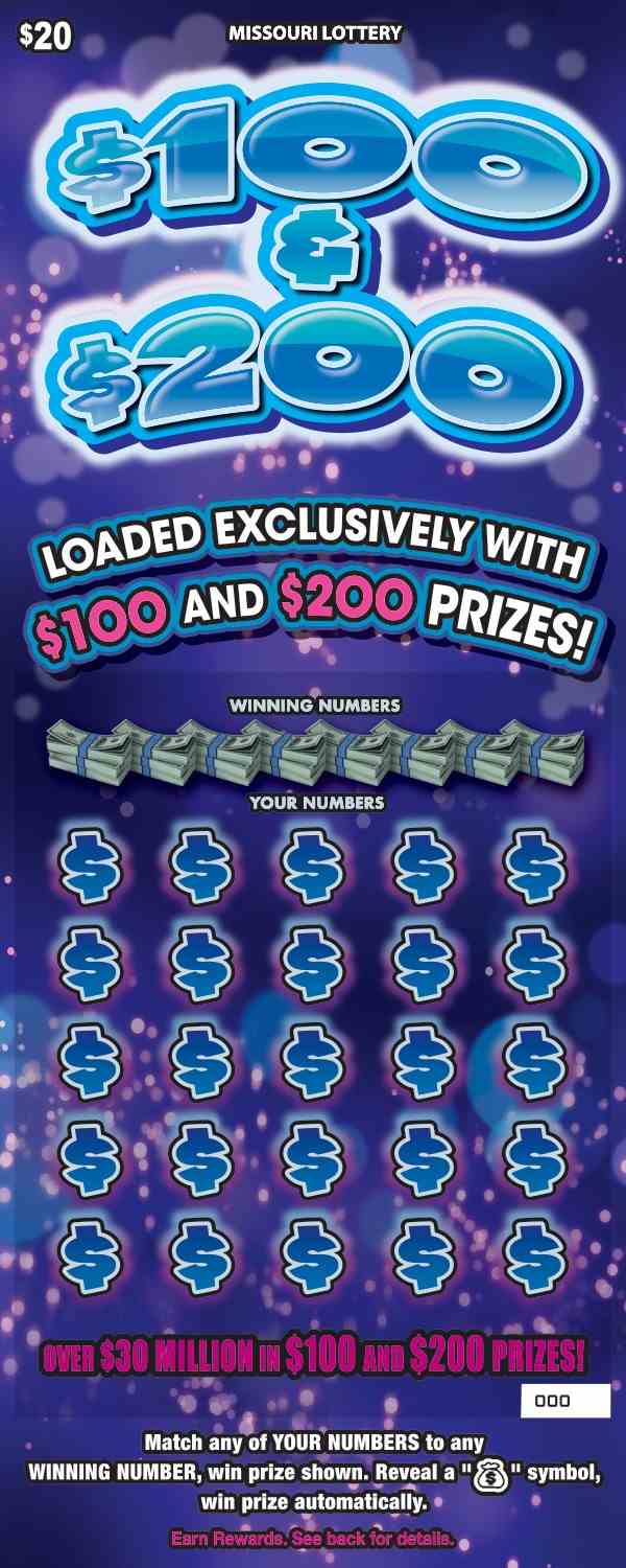 $100 & $200 scratchcard - game number #456 - front