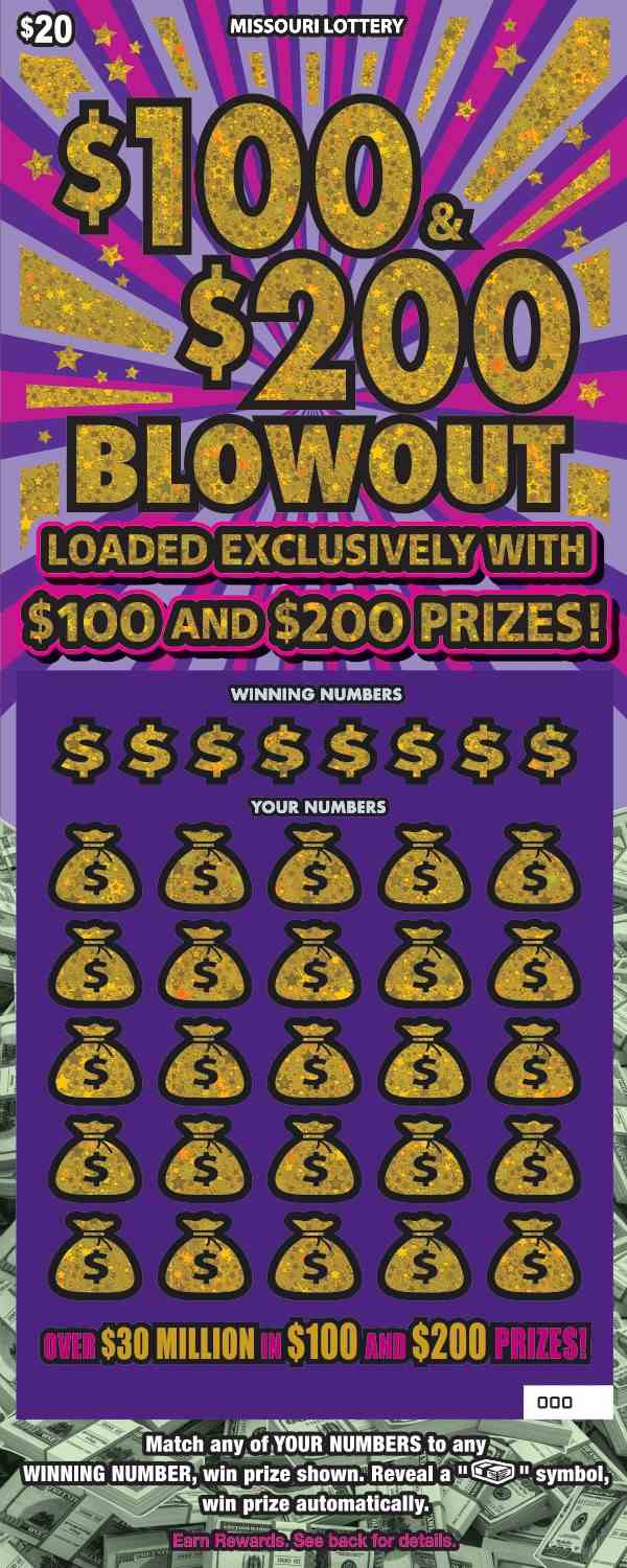 $100 & $200 Blowout scratchcard - game number #519 - front