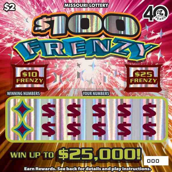 $100 Frenzy scratchcard - game number #542 - front