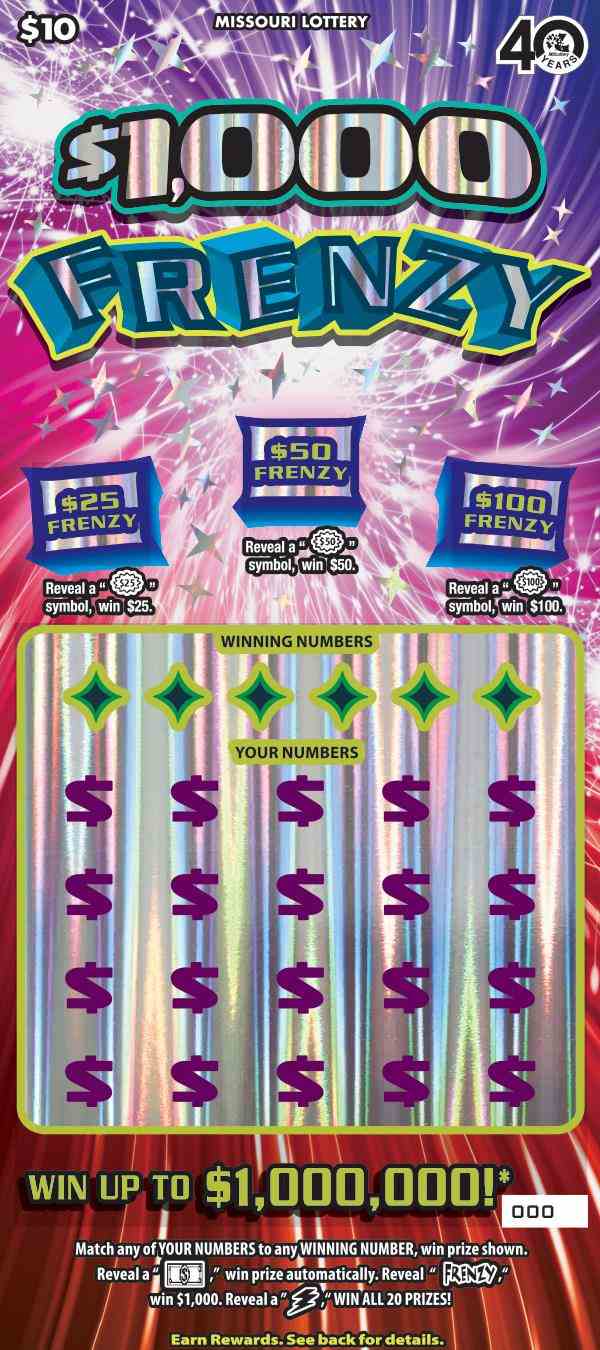 $1,000 Frenzy scratchcard - game number #540 - front